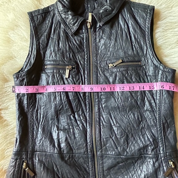 Michael Kors Black Genuine textured soft belted vest multiple zipper clo… - Picture 13 of 16